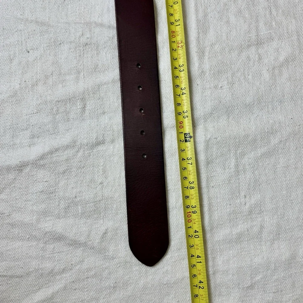 American Eagle Outfitters Brown Leather Belt Womens L Square Brass Buckle Boho